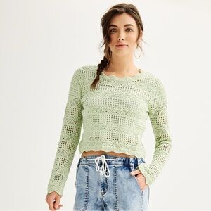 Freshman Sage Crochet Knitwear